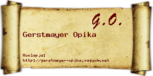 Gerstmayer Opika névjegykártya